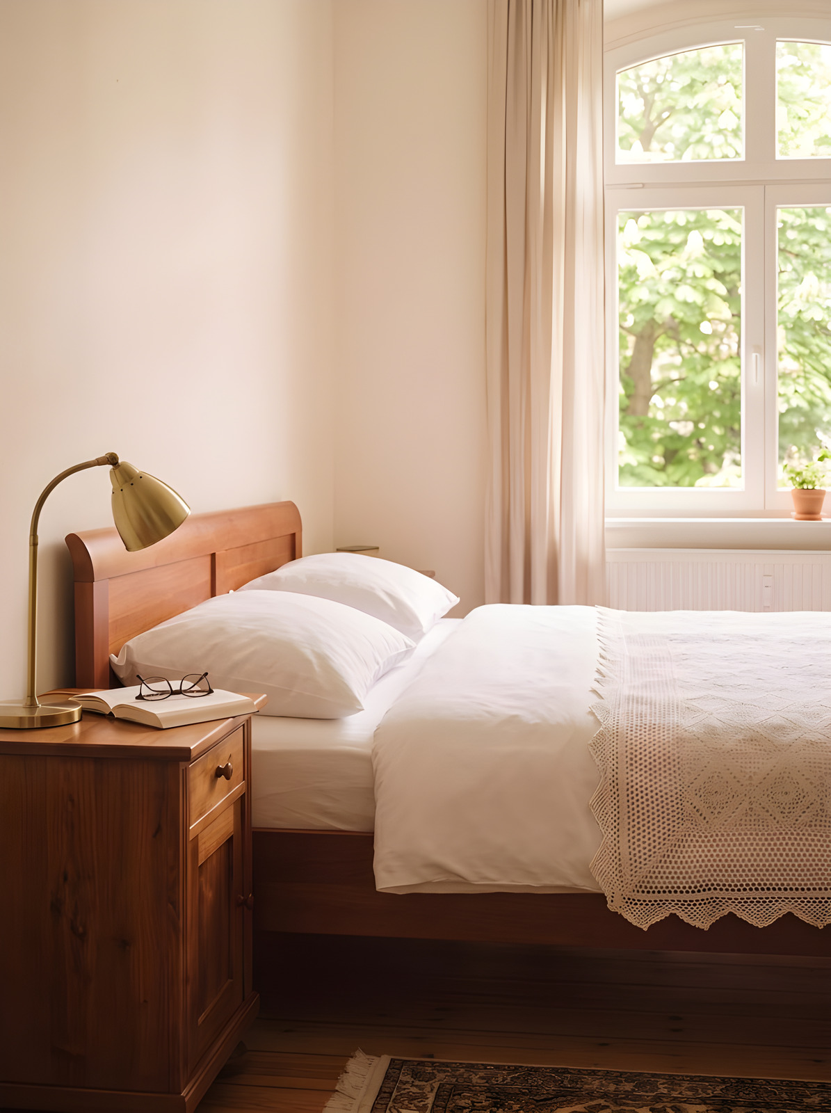 Frisch bezogenes Bett